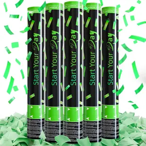 Confetti Cannons Confetti Poppers,15 Inch Biodegradable Party Poppers Confetti Shooters,  Green Confetti Pop for Birthday Wedding Celebration New Year Decorations Air Powered Confetti