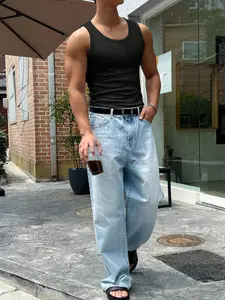 Men's Muscle Fit Ribbed Tank Top | Sleeveless Body-hugging Design | Soft Stretch Fabric | Breathable for Hot Summer Days | Perfect for Gym, Outings & Casual Looks | Black & White Essential Set | Show Off Your Physique