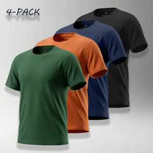 4-Pack Men's Quick Dry T-Shirts | No ironing needed, no sweat, fresh all day!