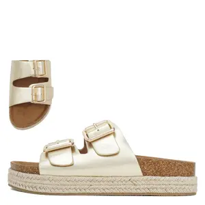 Soda MARFA Women Espadrill Cork Sole Buckle Strap Sandals