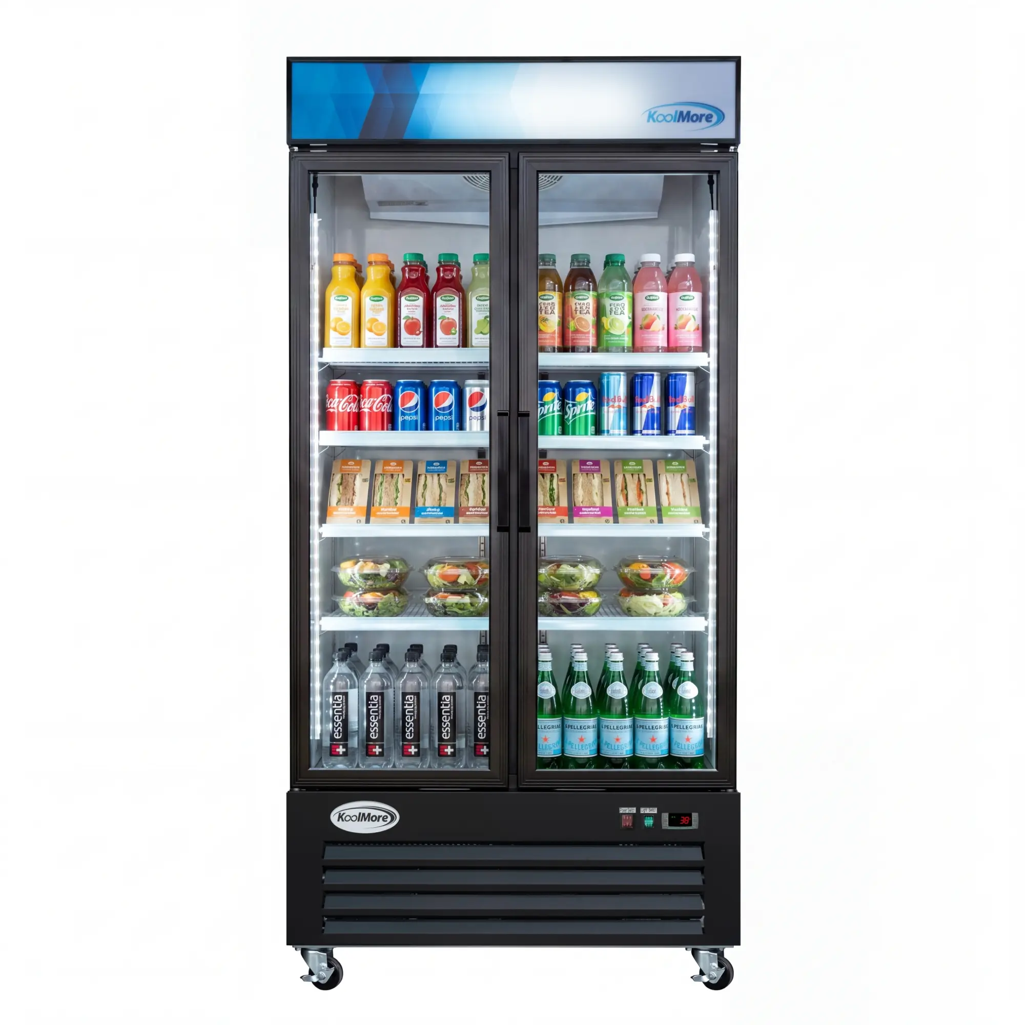 40 in. 33 Cu. Ft. Commercial Merchandiser Refrigerator with Sliding Doors, LED Lighting in White (KM-MDR-2GD-33CSW)