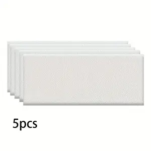 5-Piece Multi-Colored Anti-Collision Soundproof Self-Adhesive Wall Panels, Removable Decorative Wallpaper DIY Decoration, Soft Material, Easy Peel & Stick