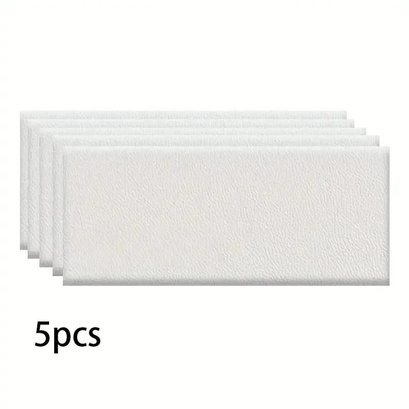 5-Piece Multi-Colored Anti-Collision Soundproof Self-Adhesive Wall Panels, Removable Decorative Wallpaper DIY Wall Mounted Decoration, Soft Material, Easy Peel & Stick