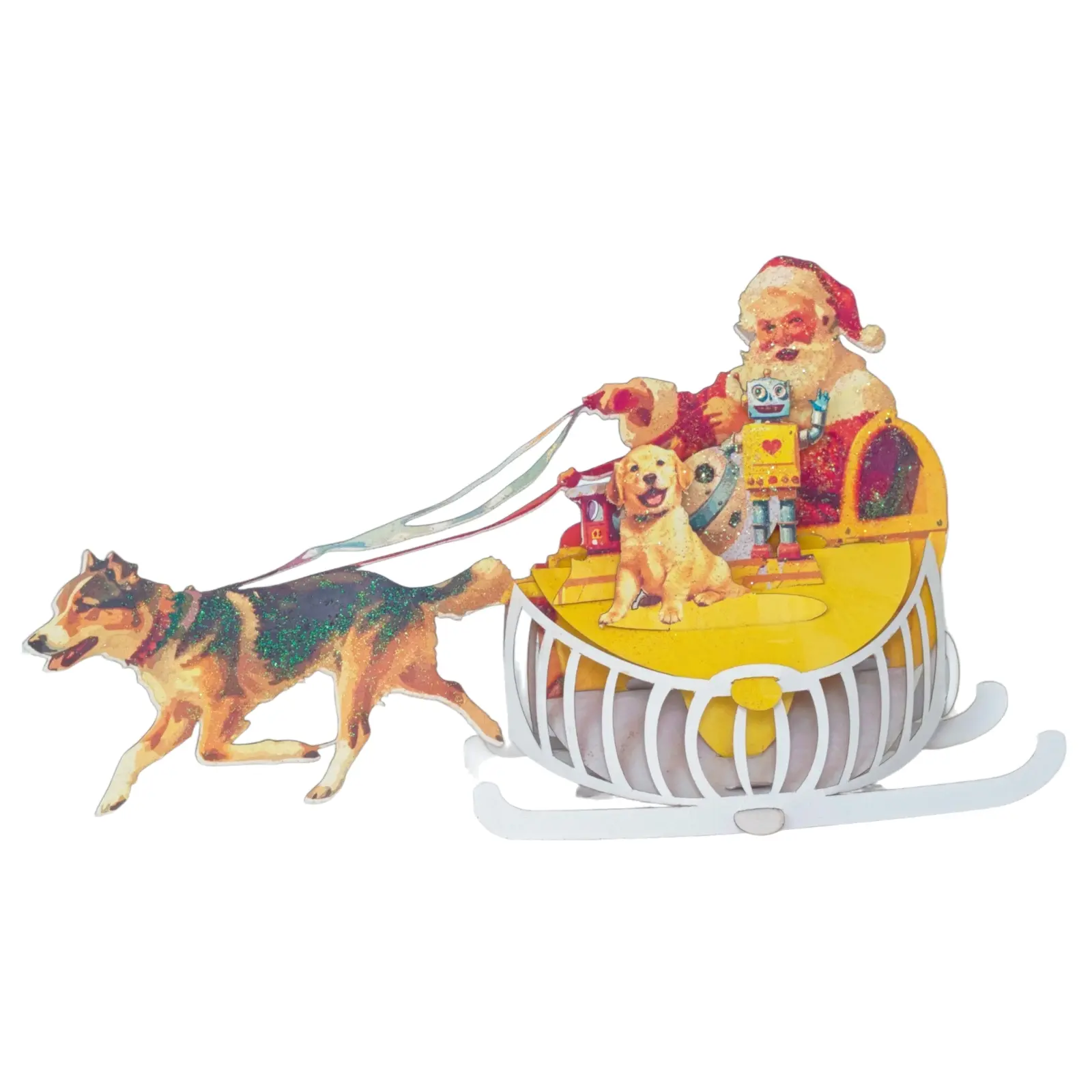 Santa's Sled.  Popup greeting card #59