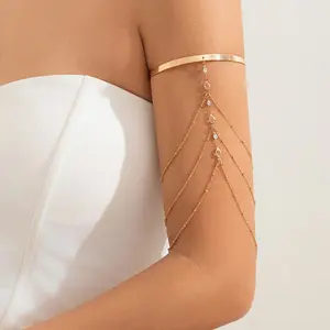 Multi-Layered Faux Rhinestone Chain Bracelet, Adjustable Open Cuff Armband, Elegant Minimalist Jewelry for Daily Holiday Wear