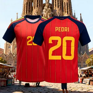 2026 New Spain Home Red No.19 Yamal No.20 Pedri Short Sleeves Long Sleeves Soccer Jerseys