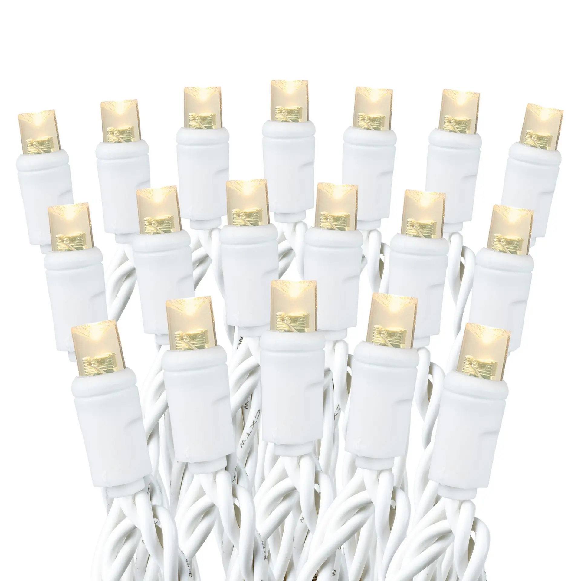 Festive Living 10 Light Warm White LED Mini Christmas Lights, Non-Connectable Wide Angle 5mm Bulbs on White Wire, 5-Ft Craft Light String, Indoor/Outdoor UL Listed