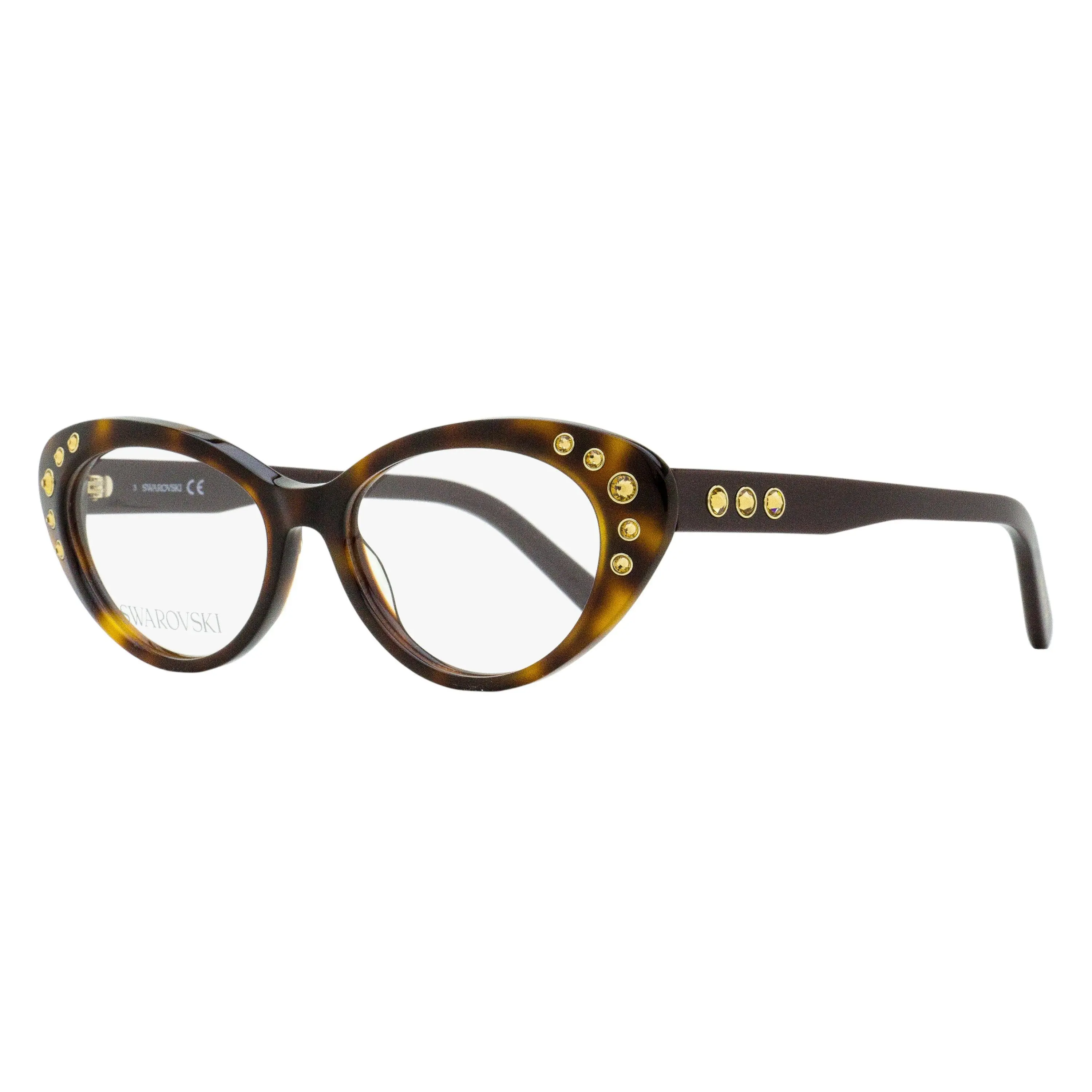 Swarovski Vintage Style 60s Cat-Eye Eyeglass Frames, SK5429 052 Dark Havana, 53mm, Vintage Style Eyeglasses