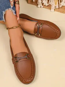 Women's Comfortable Walking Flats, PU Leather Loafers, Stylish Slip-On Casual Shoes, Ideal for Work, Versatile Fashion Choice All Year Round