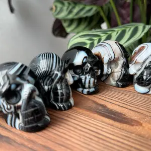 Black Banded Onyx Crystal Skull