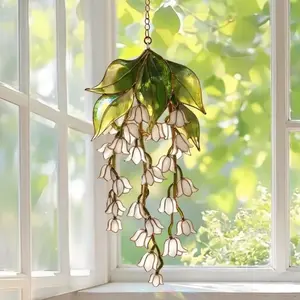 Acrylic Wisteria Window Suncatcher - Hangable Metal Glass Flower Light Catcher, Unique Home Decor Items, Room Decorations, Gift-Worthy Hanging Home Supplies Ornament