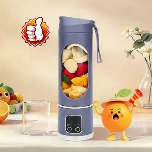 Digital Display Juicer-Smart LED Display,3 Speed10-Blade Fresh Juice Bottle,Diet-Friendly Multimode Blender, USB Rechargeable 450ML Portable juicer Shakes and Smoothies Blender Small Blenders Mixing valentines gift for bf