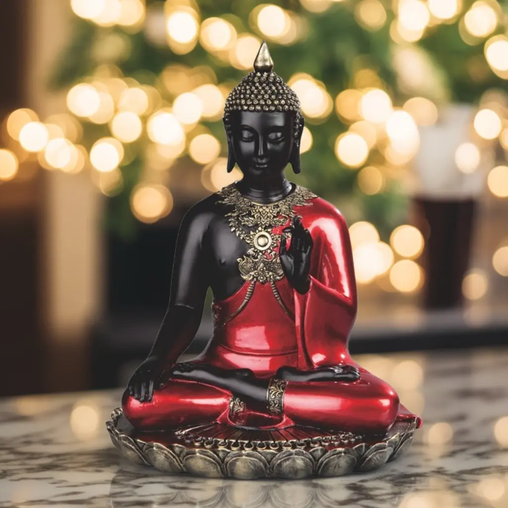 11.25"H Buddha Praying and Meditating Figurine