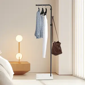Modern Coat Rack Stand with 3 Hooks and Shelf 77lb Capacity Iron Slate Base for Entryway Hallway Bedroom Storage Organization Organizer Furniture