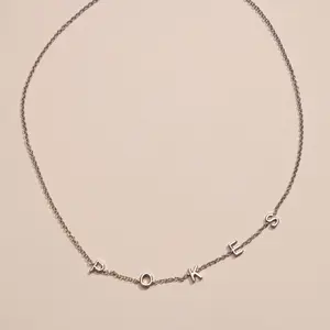 Silver Oklahoma State University "POKES" Initial Necklace