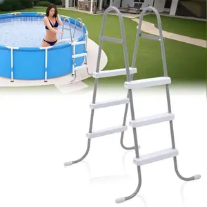 Above Ground Pool Ladder, 3-Step Steel A-Frame Swimming Pool Stairs for 42" High Wall, 300 lbs Capacity Entry/Exit Steps with Secure Non-Slip Sturdy Wide Step