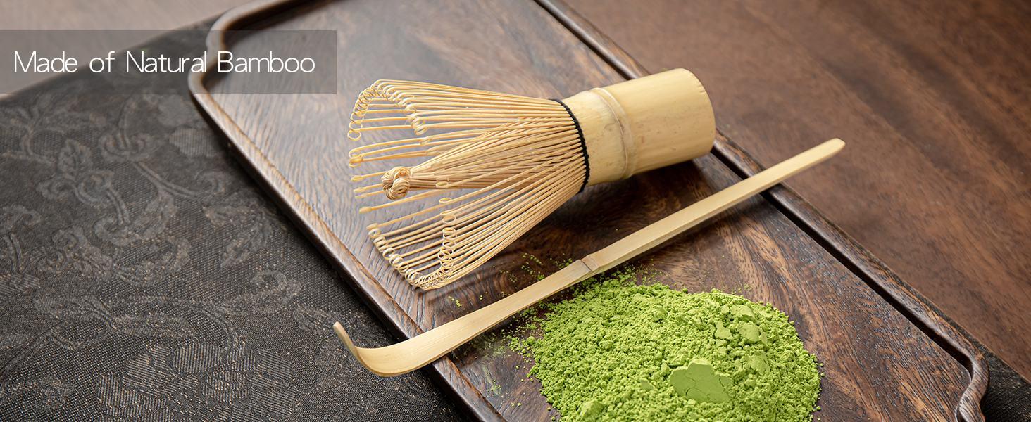Matcha Whisk Set, Matcha Bowl with Spout, Matcha Whisk, Chasen Holder, Sifter, Bamboo Scoop - 5 Pcs Perfect Matcha Making Kit for Matcha Lover and Tea Ceremony (Speckled Green)