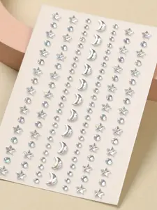 Laser Bright Eye-Catching Round Star And Y2K Small Beads 3D Simulated Rhinestones for Women'S Three-Dimensional Facial Decoration Hair Rhinestones. Festival Party Favors, Temporary Holiday Gifts for Halloween Music Festival Parties, Masquerades