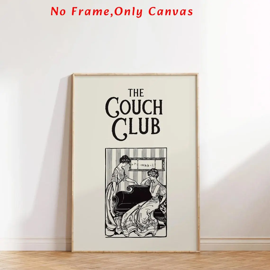 Vintage Couches Club Unframed Poster, 1 Count Retro Canvas Wall Art, Wall Decor for Home Living Room Bedroom, Home Decor, Room Decor, Bedroom Accessories, Photo, Interior, Wall Prints