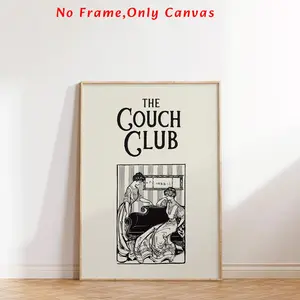 Vintage Couches Club Unframed Poster, 1 Count Retro Wall Art, Wall Decor for Home Living Room Bedroom, Home Decor, Room Decor, Bedroom Accessories, Photo, Interior
