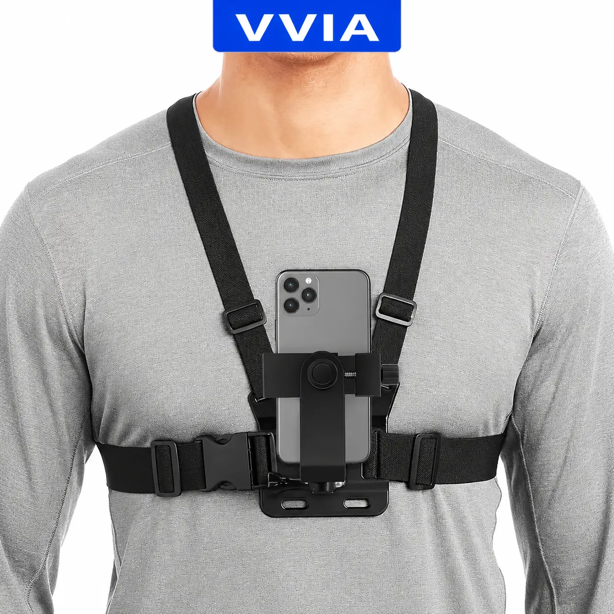 Chest Strap Cell Phone Holder,  Adjustable Cell Phone Chest Strap Holder, Outdoor Riding Chest Strap Holder, First View Shooting Accessory For Skiing, Riding, Boating, Hunting, Sports