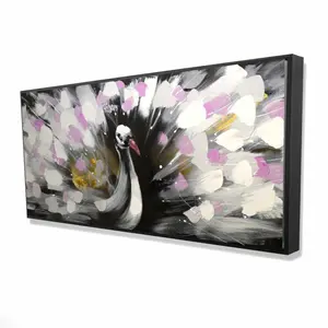 212 MAIN Framed Wall Art - 24x48 in. Vibrant Peacock Photo Print with Spotted Feathers, Nature-Themed Home Decor, Bedroom Artwork, Wall Decoration