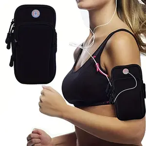 Running Arm Bag, Waterproof Sports Bag, Outdoor Phone Storage Bag for Running, Climbing, Hiking, Unique Headphone Jack Design Bag for Mobile Phones, Headphones, Keys, Cards