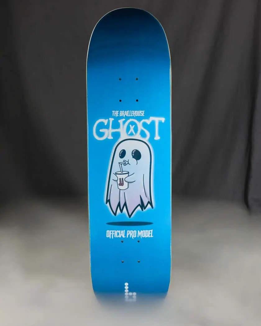 Braille Skateboarding Ghost Theme Haunted Look Shaped Skateboard Deck - Pro Model, Limited Edition, Multi-Size Sports & Outdoor Recreation Equipment, Skateboard Decks