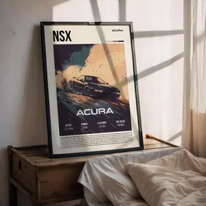 Acura NSX Poster - Retro Style JDM Supercar Wall Art - Iconic Automotive Decor for Car Enthusiasts - Perfect Gift for nsx and JDM Fans