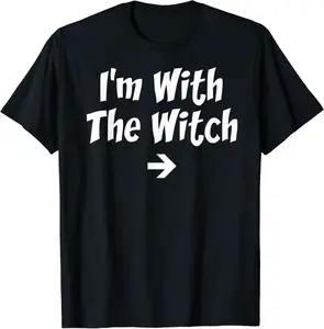 I'm With The Witch Funny Cute Trick Or Treat Halloween Gift T-Shirt - Emilyschwe Shop 74B07X1LPZNM