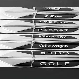 2pcs Car ABS Badge Fender Side Wing Emblem Decoration Sticker For Volkswagen VW Caddy Scirocco Beetle CC Touareg Tiguan Touran CC T-ROC Golf 4 5 6 7 T4 T5 Sharan 7N Passat B5 B6 B7 VIII Polo R Line Blue Motion MTM 4 Motion TSI Jetta TDI R32 MK4 GTI WAGEN