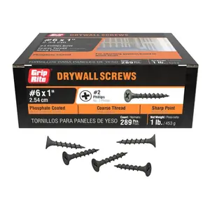 #6 x 1 in. #2 Phillips Bugle Head Coarse Thread Drywall Screws 1 lb. Box