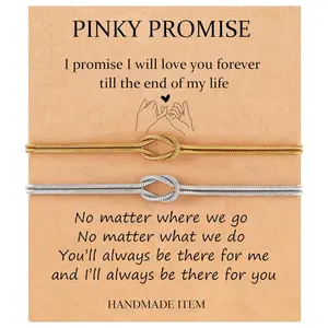 2pcs/set Matching Bracelets for Couples Infinity Love Knot Bracelet Pinky Promise Friendship Bracelets Forever Link Together