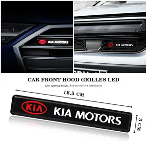 Kia Vehicle Styling Upgrade Accessories, Engine Hood Grill Decoration Light, Grid Emblem Lamp, Car Grille Logo Decorative Parts