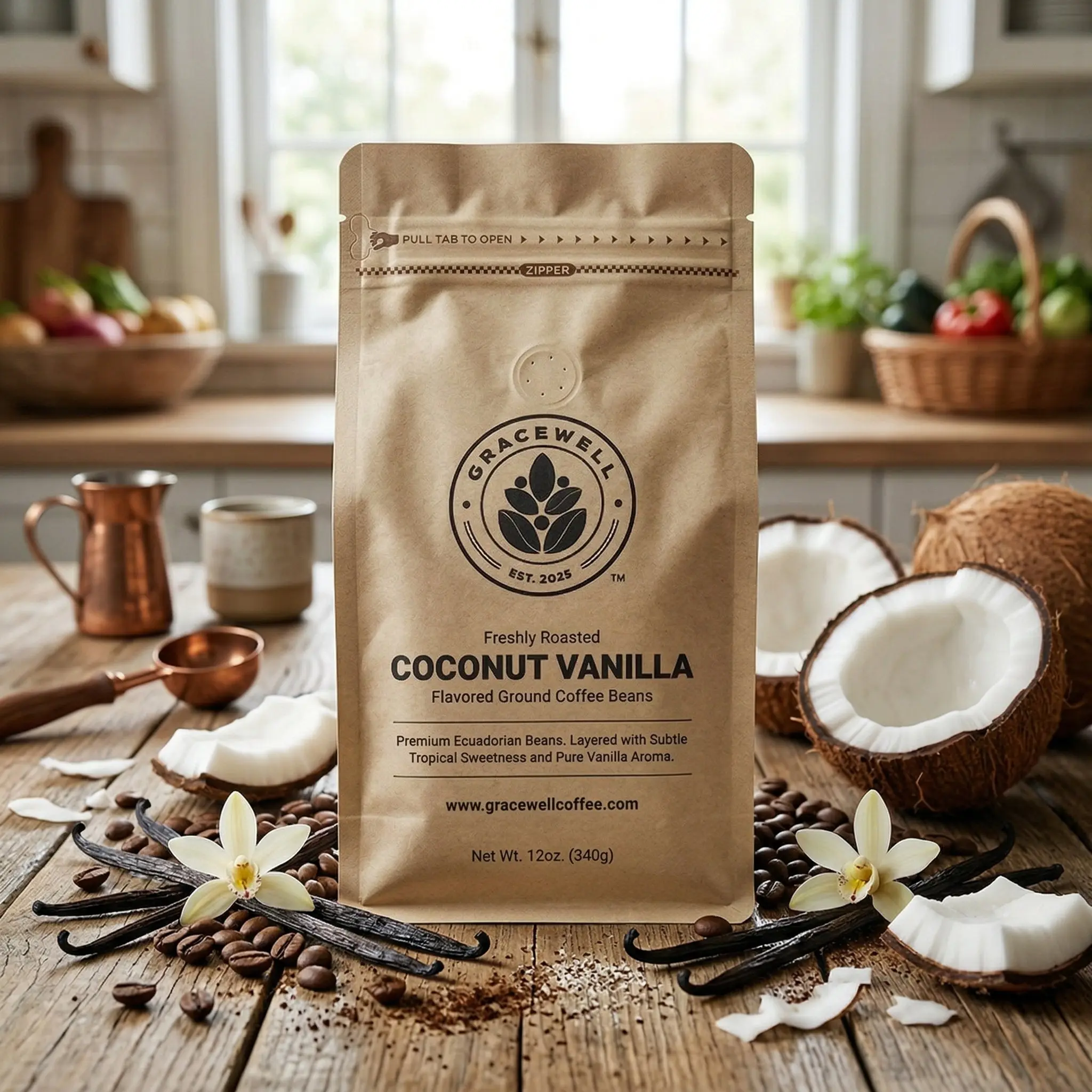 Coconut Vanilla Flavored Coffee – Ecuadorian Medium Roast