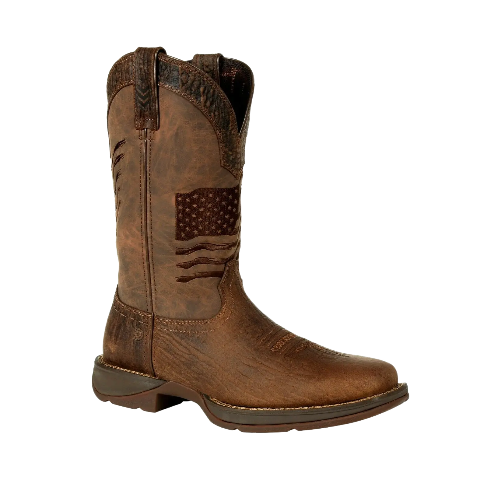 Durango Men's Rebel Brown Distressed Flag Square Toe Boot DDB0314 Durango Men's Rebel Brown Distressed Flag Square Toe Boot DDB0314