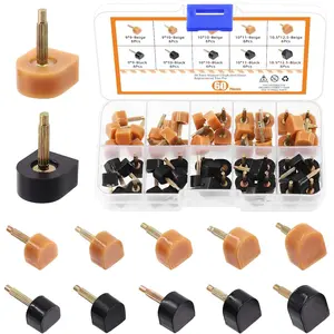 30 Pairs High Heel Replacement Tips U Shaped Heel Repair Caps, Shoes Heel Replacement Tips Pin High Heel Repair Tool for Repairing High Heel Shoes Footwear Beige