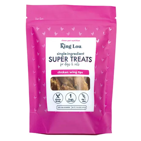 King Lou Pets Chicken Wing Tips Dog Treats – 100% USA Sourced, All Natural, Minimally Processed Pet Products