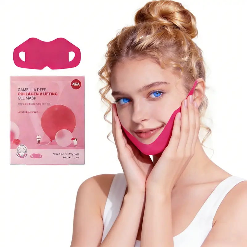 Camellia Deep Collagen Firming and Lifting Mask - Reduces double chin, tightens jawline, firms skin, heals neck wrinkles, camellia ingredients repair skin.