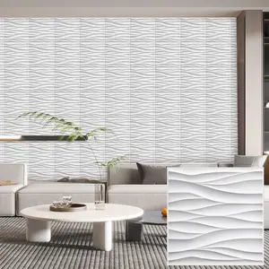 3D Wall Panel, 1 Box PVC Material Textured Wall Panel with 1 Roll Tape, Wall Decoration for Living Room Hall Bedroom Hotel Office