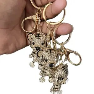 Rhinestone Tiger Keychain