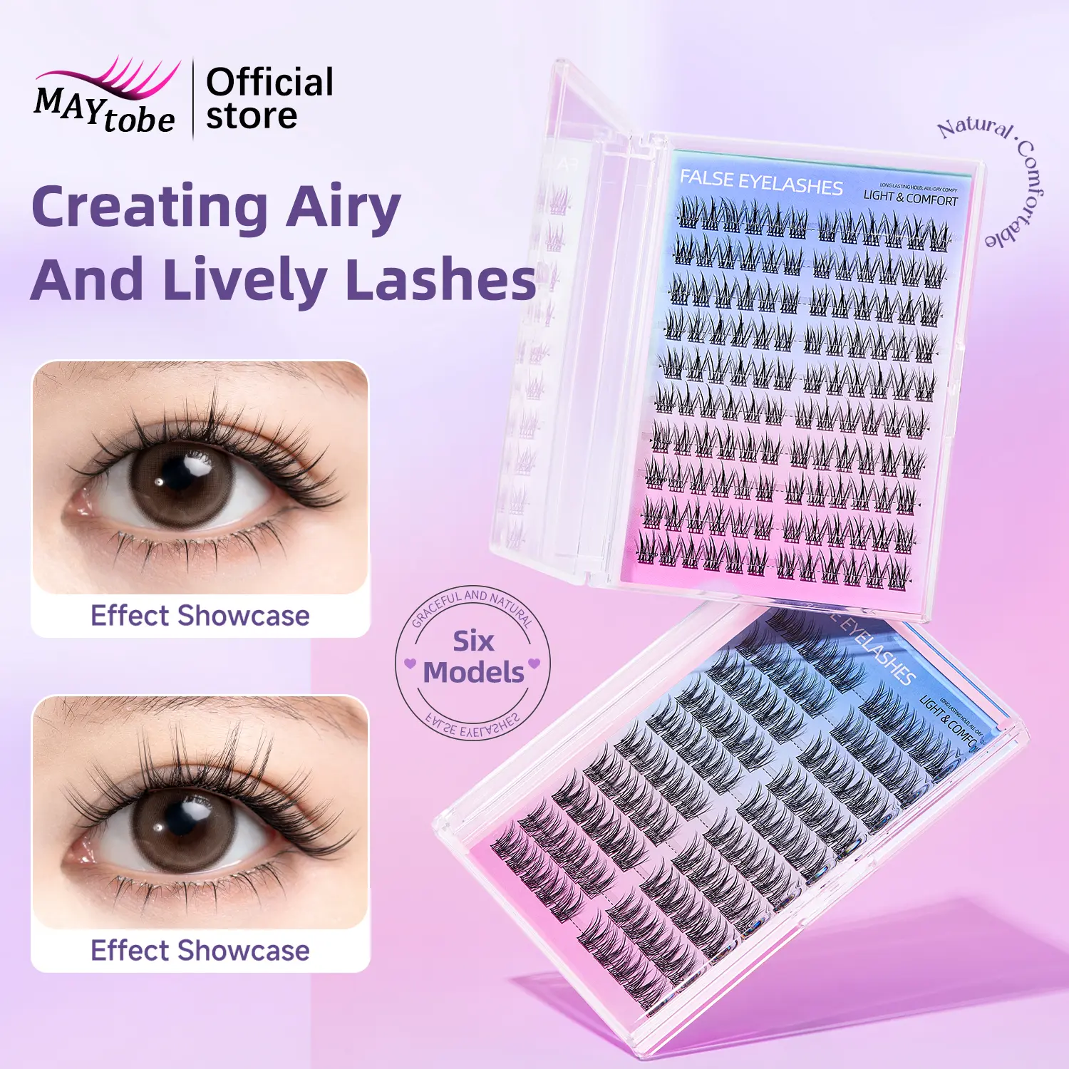 MAYTOBE Natural Lash Clusters, Lightweight & Soft Wispy DIY Eyelash Extensions Kit, Comfortable C Curl Individual Lashes for a Flawless Look, 80-120pcs, Eyelashes Extensions