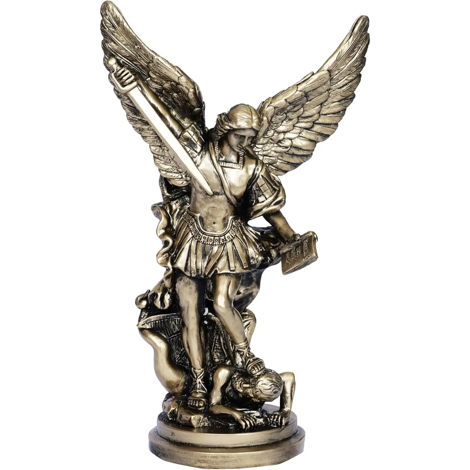 12.2in St Michael Archangel Statue San Miguel Arcangel Statue Saint Michael Defeating Satan Michael Angel Statue Collection Figurines Bronze st.Archangel Sculpture