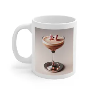 11oz Ceramic Espresso Martini Mug - Classic White Design Drinkware