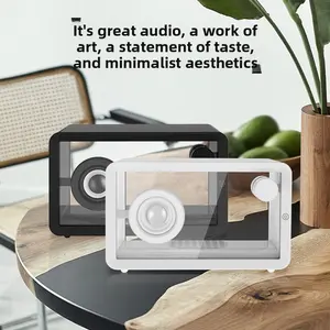 New Colorful RGB Mini Speaker, Desktop LED Atmosphere Light Bluetooth Speaker, Portable Transparent Bluetooth 5.0 Speaker