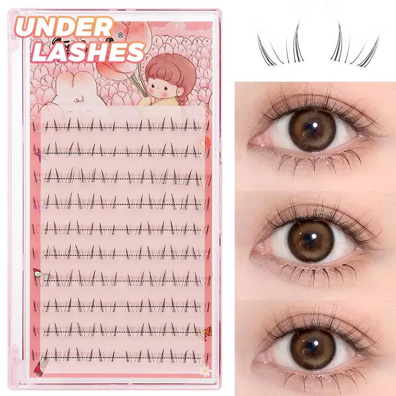 DINGSEN Under Eyelashes 10 Rows Individual Natural Long Lashes Makeup Short Bottom Eye Segmented Lower Lashes Extension 2026 New