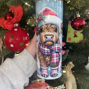 20 Oz Christmas Tumbler holiday cups Insulated Stainless Steel Water Cup with Straw