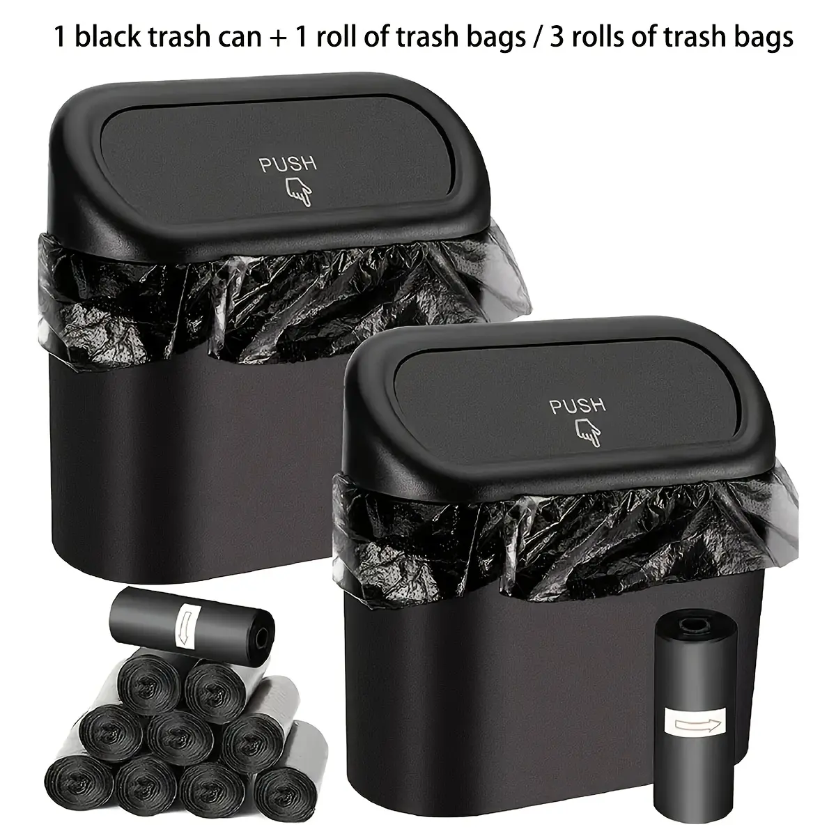 Car Interior Door-Mounted Covered Trash Pack - Compact Leak-Proof Multifunctional Stowing & Tidying Solution, Includes 5 Rolls of Liners