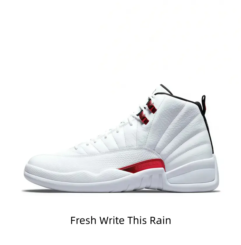 Full Grain White Leather High-Top Running Shoe, Featuring Bright Red Side Decorations and Red Metal Lace Fasteners, Clean Styling for Daily Street & Casual Outfits (Sports Collectibles Accessory)