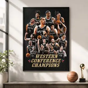 San Antonio Spurs Champions Poster, Western Conference Champions Wall Art, NBA Finals 2026 Basketball Print, Spurs Gift